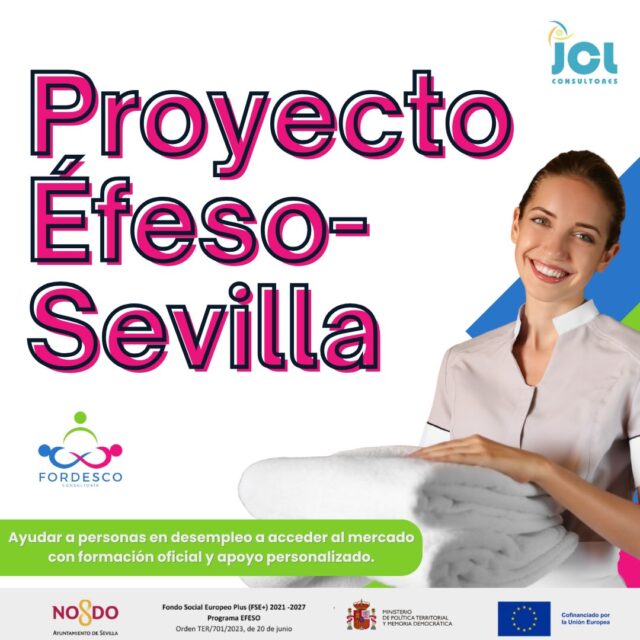 ᴘʀᴏʏᴇᴄᴛᴏ ᴇ́ғᴇsᴏ-sᴇᴠɪʟʟᴀ
¡Impulsa tu carrera con formación gratuita en hostelería! 

🚀Certificados de Profesionalidad que abren puertas a empleos estables en Sevilla, con prácticas reales y apoyo total. 💼

✅528 (-2% de IRFP) al finalizar la formación. 
✅Formación 100% gratuita

No esperes más: inscríbete y transforma tu futuro laboral hoy. 📚💪

☎️ 682 014 060
📩 docencia@jclconsultores.com
📍 Avenida de Bellavista 155, Sevilla 

#Fordesco #Efeso #EmpleoJoven #Andalucía #FormaciónGratuita